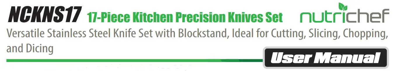 nutrichef NCKNs17 Kitchen Precision Knives Set User Manual