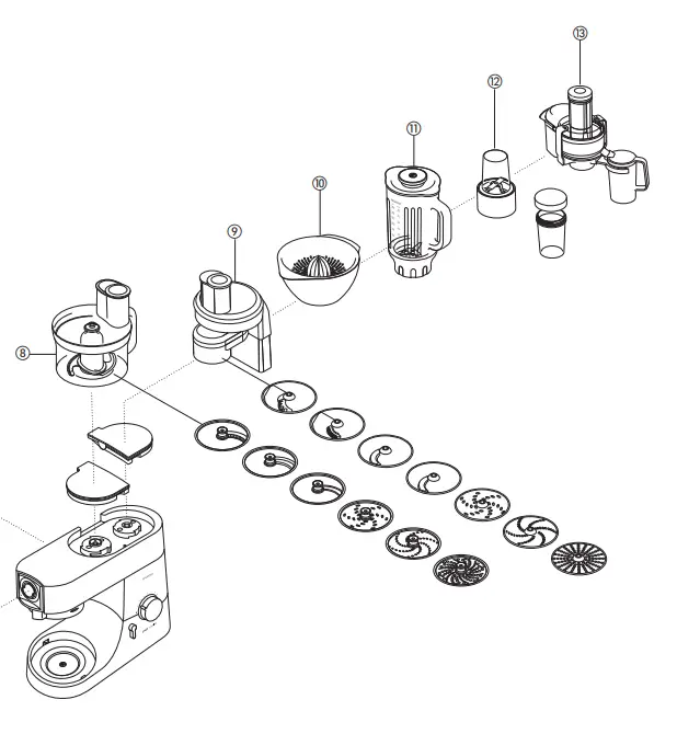 Kenwood KMC011 5 Quart Chef Titanium Kitchen Machine-11