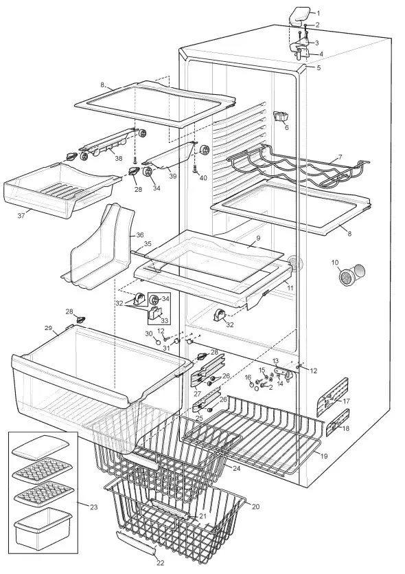 Electrolux BJ383V Electronically Controlled Frost Free V Series Bottom Mount Refrigerators - fig 4