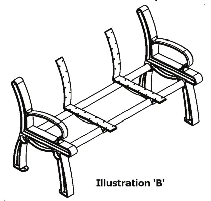 GLOBAL INDUSTRIAL B264201 6 Inch Recycled Plastic Heritage Bench Step 2