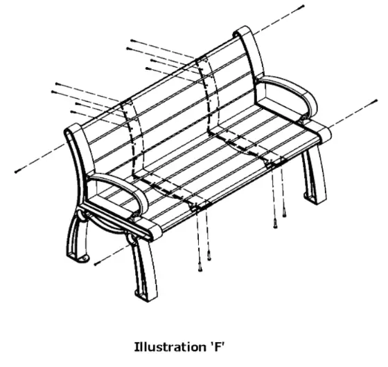 GLOBAL INDUSTRIAL B264201 6 Inch Recycled Plastic Heritage Bench Step 4
