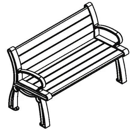 GLOBAL INDUSTRIAL B264201 6 Inch Recycled Plastic Heritage Bench