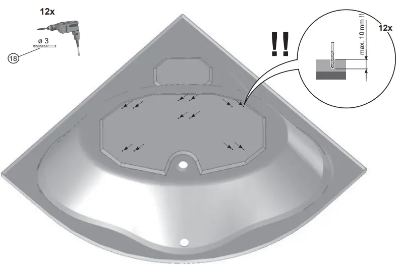 RAVAK C651000000 New Day Bathtub 140 x 140 cm - Fig 18