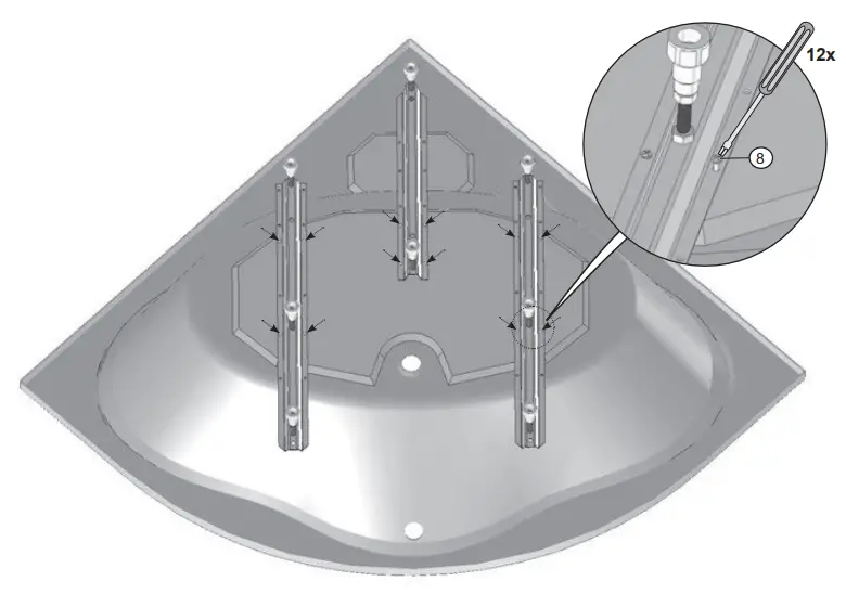 RAVAK C651000000 New Day Bathtub 140 x 140 cm - Fig 21
