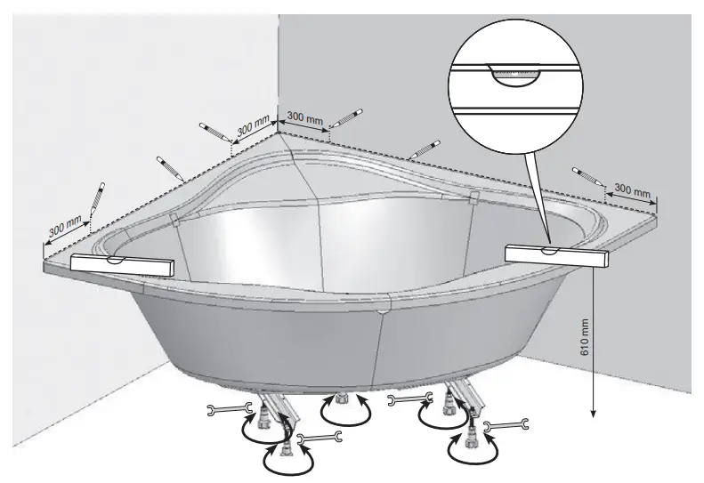 RAVAK C651000000 New Day Bathtub 140 x 140 cm - Fig 22