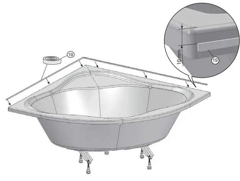 RAVAK C651000000 New Day Bathtub 140 x 140 cm - Fig 25
