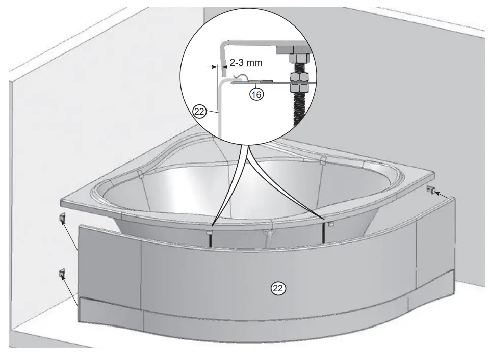 RAVAK C651000000 New Day Bathtub 140 x 140 cm - Fig 37