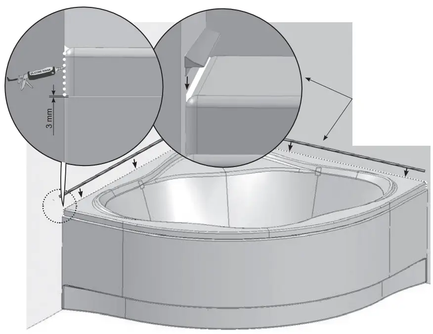 RAVAK C651000000 New Day Bathtub 140 x 140 cm - Fig 39