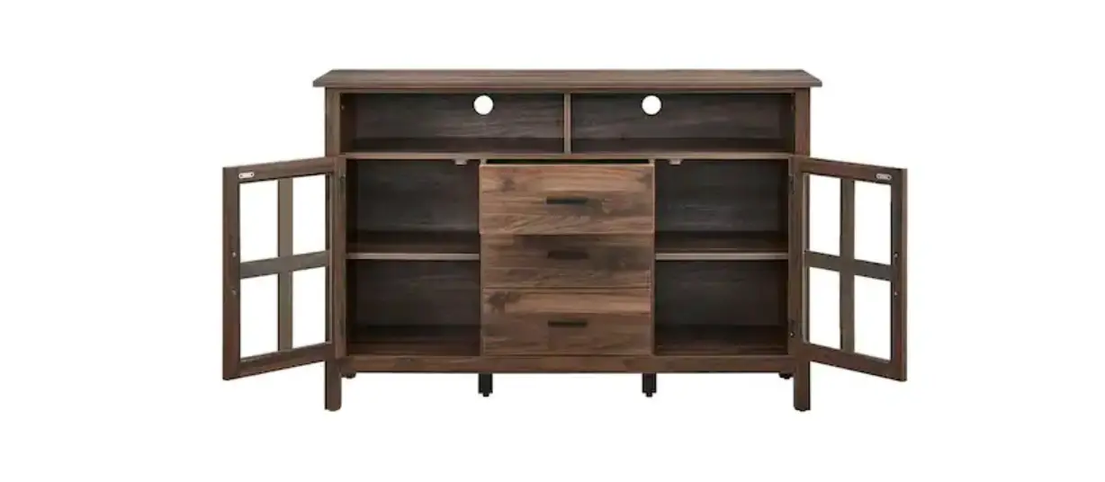 The Home Depot Tvsjh016-wnt-hd 53 Inch Walnut Tv Stand With 3-drawers Fits Tv's Up To 60 Inch With 2-adjustable Shelves Instruction Manual The Home Depot Tvsjh016-wnt-hd 53 Inch Walnut Tv Stand With 3-drawers Fits Tv's Up To 60 Inch With 2-adjustable Shelves Instruction Manual