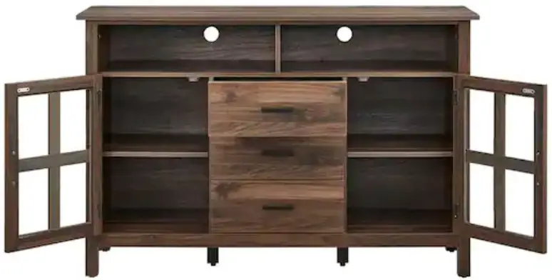 THE HOME DEPOT TVSJH016-WNT-HD 53 Inch Walnut TV Stand