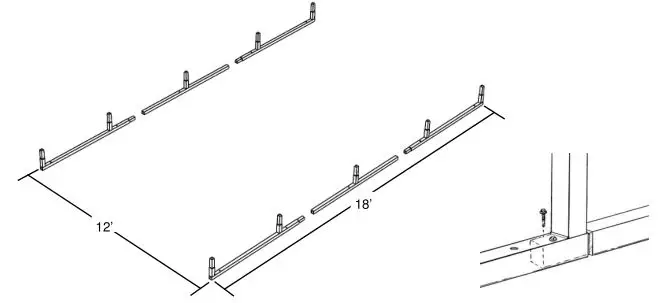 VersaTube Classic Carport - BASE RAIL ASSEMBLY