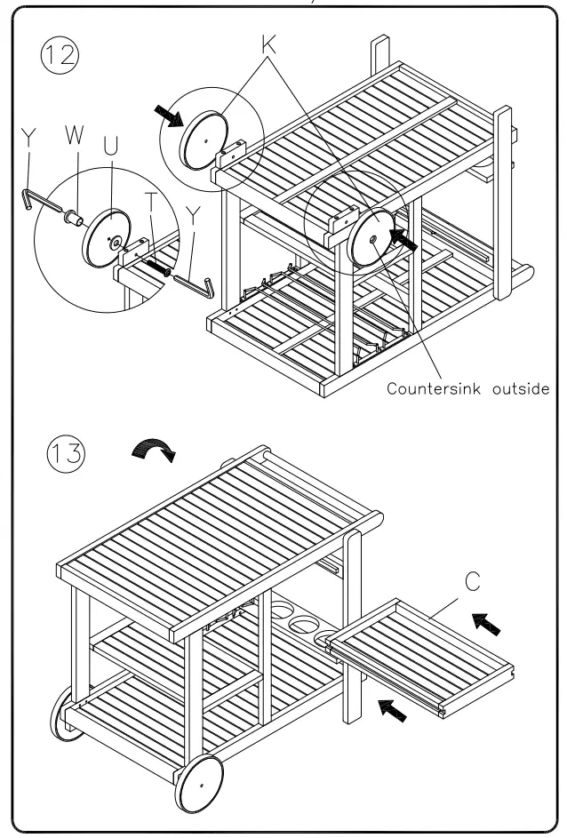 ASHLEY P030 660 661 Kailani Serving Cart - Fig 4