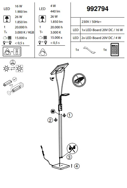 Paul-Neuhaus-11780-LED-Uplighter-Instruction-Manual-FIG-1