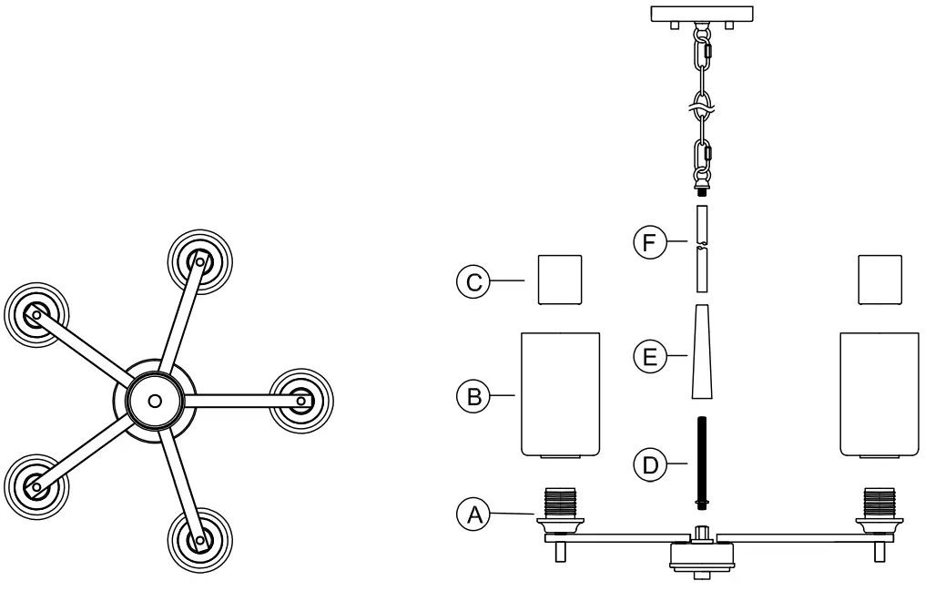 PROGRESS LIGHTING P400330 Morehouse 5 Light Chandelier -