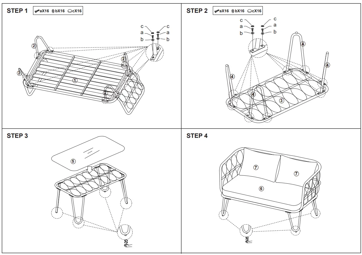 Kmart 43162048 Hamptons 2 Piece Set 2 Seater and Table - fig 2