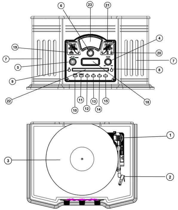 VT33 ClearClick All-In-One Vintage Style Turntable-fig5
