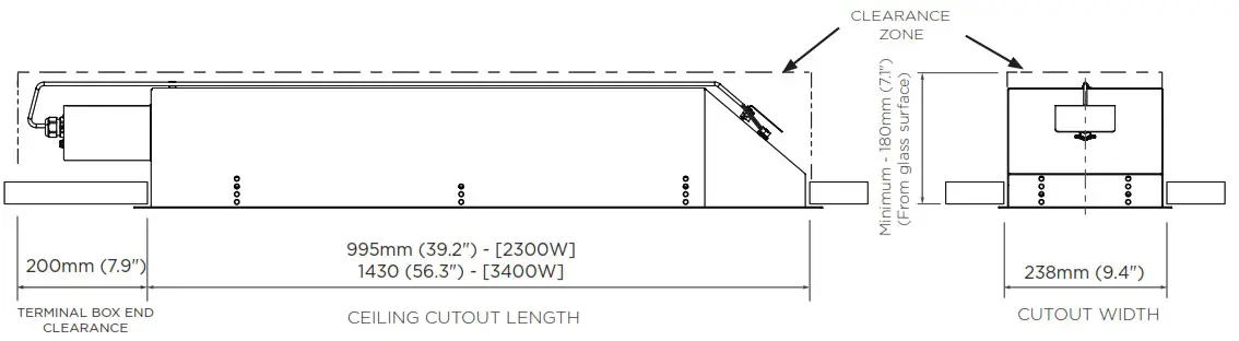 BROMIC BH3623008 Recess Kit For Platinum Heater - CEILING CUTOUT