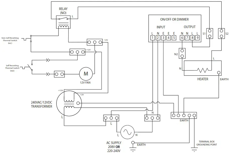 BROMIC BH3623008 Recess Kit For Platinum Heater - ELECTRICAL DIAGRAM 1