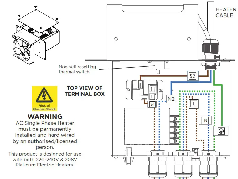 BROMIC BH3623008 Recess Kit For Platinum Heater - WIRING DIAGRAM 1