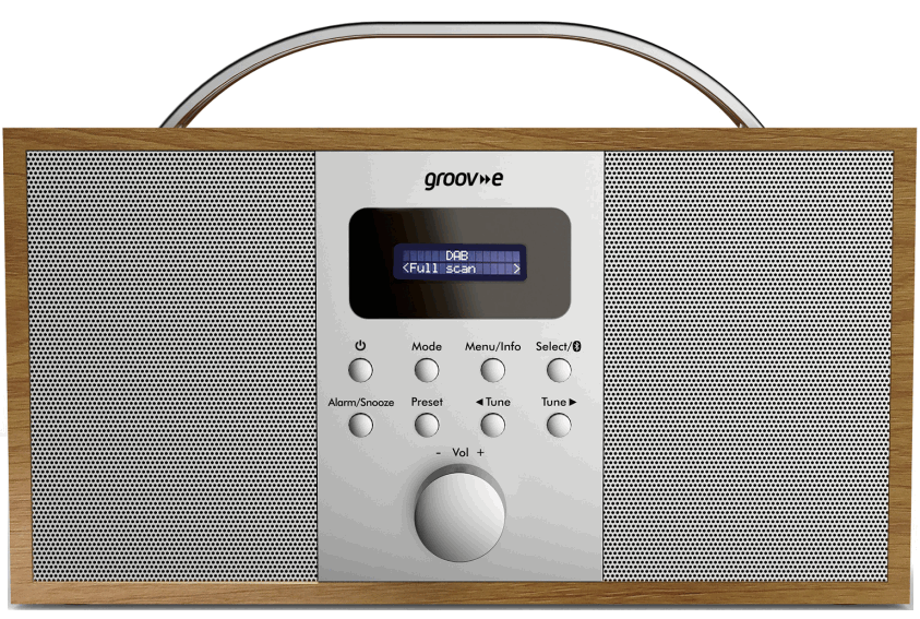groov-e GV-DR08 Boston Wooden DAB and FM Radio with Bluetooth