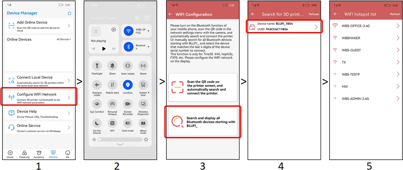 WEEFUN TINA2S - Configure WIFI for 3D printer