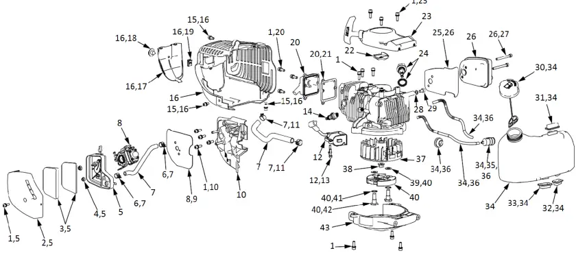DR Power Equipment PILOT 4C 4 Cycle Mini Tiller Cultivator - Engine Assembly