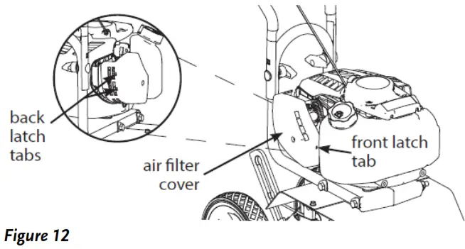 DR Power Equipment PILOT 4C 4 Cycle Mini Tiller Cultivator - front latch tab