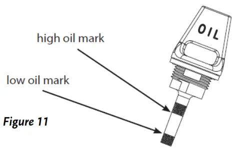 DR Power Equipment PILOT 4C 4 Cycle Mini Tiller Cultivator - line of dipstick