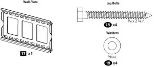 SANUS Full Motion Wall Mount for 37 80 TVs - Parts and Hardware 2
