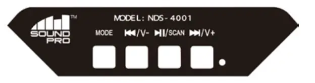 naxa NDS-4001 4-Inch Portable Speaker with Bluetooth and TWS - CONTROL PANEL