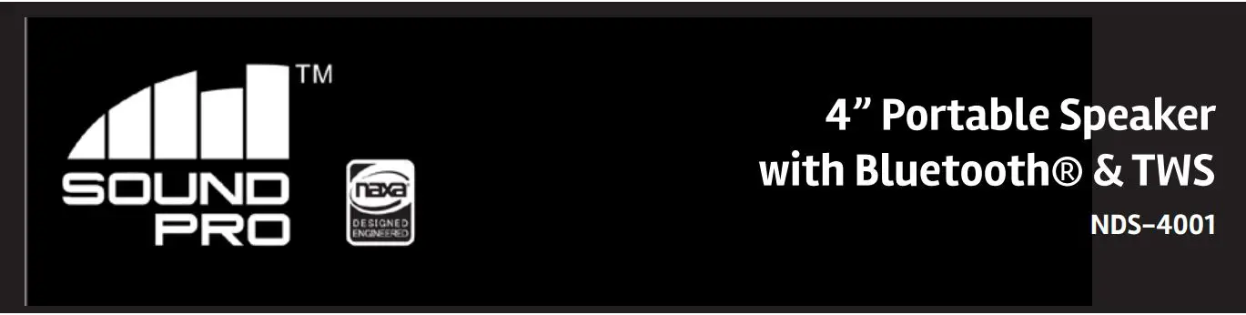 naxa NDS-4001 4-Inch Portable Speaker with Bluetooth and TWS Instruction Manual