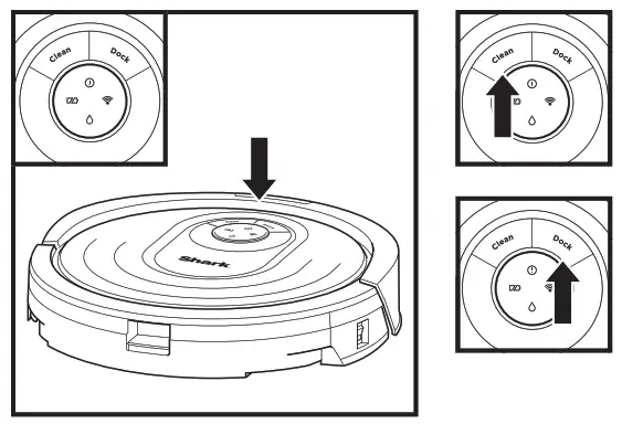 Shark AL Robot Wet-Dry Robot Floor Cleaner - BUTTONS AND INDICATOR LIGHTS