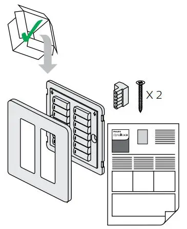 PHILIPS Revolution Series DR2PE Button Panel Installation Guide - What's in the box