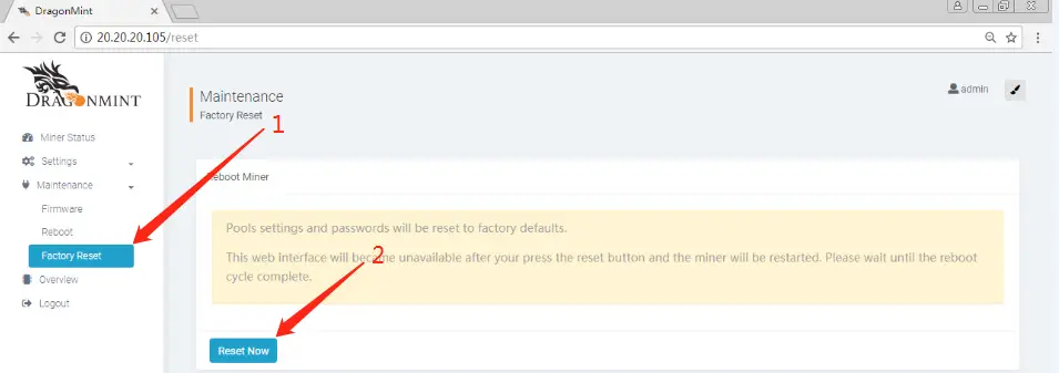INNOSILICON S11 Sia Master Mining Watchdog - FACTORY RESET