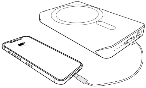 Shenzhen Shi Aiker Electronic Technology BPD001btBK Magnetic Wireless Power Bank - phone wired