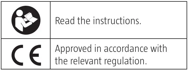 BLUEWEAR 014276 Protective Visor Instruction Manual - Symbols