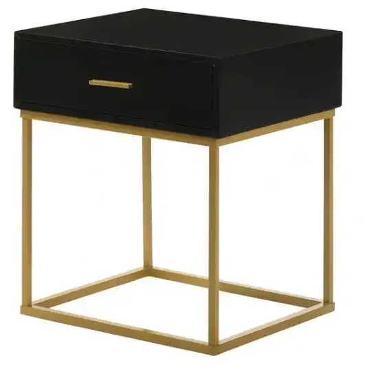 luxeo LUX-1D3161-BLK 1-Drawer Nightstand