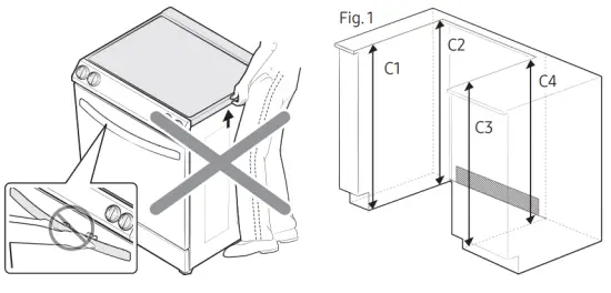 SAMSUNG NE63T8951SS Electric Range - handle