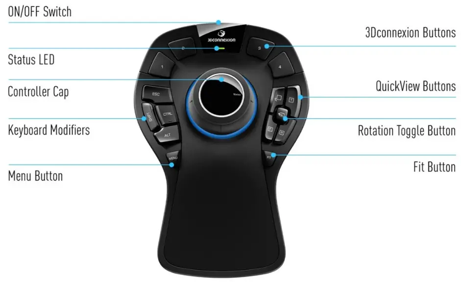 3Dconnexion 3DX 700040 SpaceMouse Pro Wireless 3D Mouse - 3Dconnexion SpaceMouse Pro Wireless
