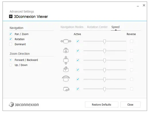 3Dconnexion 3DX 700040 SpaceMouse Pro Wireless 3D Mouse - Advanced Settings
