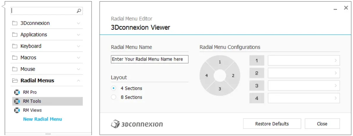 3Dconnexion 3DX 700040 SpaceMouse Pro Wireless 3D Mouse - Creating Radial Menus
