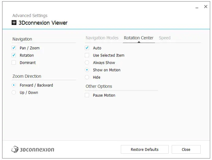 3Dconnexion 3DX 700040 SpaceMouse Pro Wireless 3D Mouse - Navigation Modes