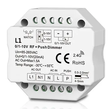 Super=Lighting-LED L1(WZ) 01-10V ZigBee-RF-Push Dimmer FIG 1