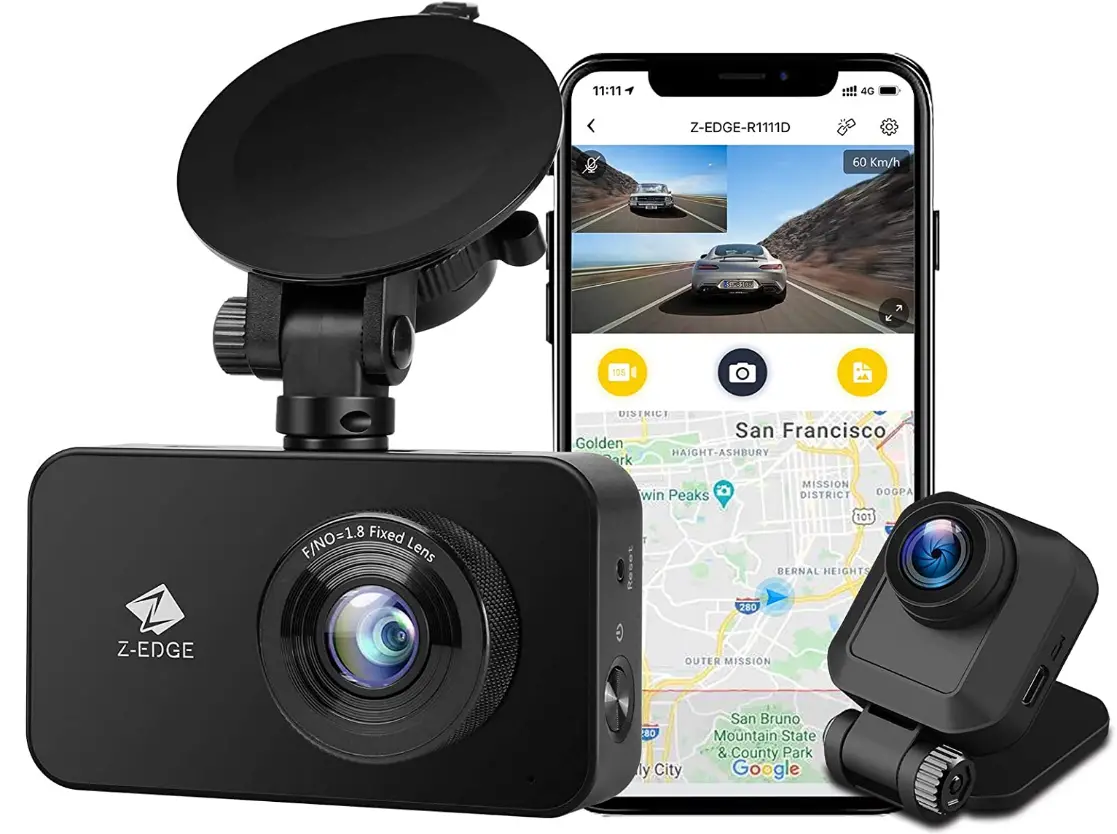 Z-Edge-=WiFi-Dash-Cam,-1920-1080P-FHD-Front-and-Rear-Dash-Cam-image