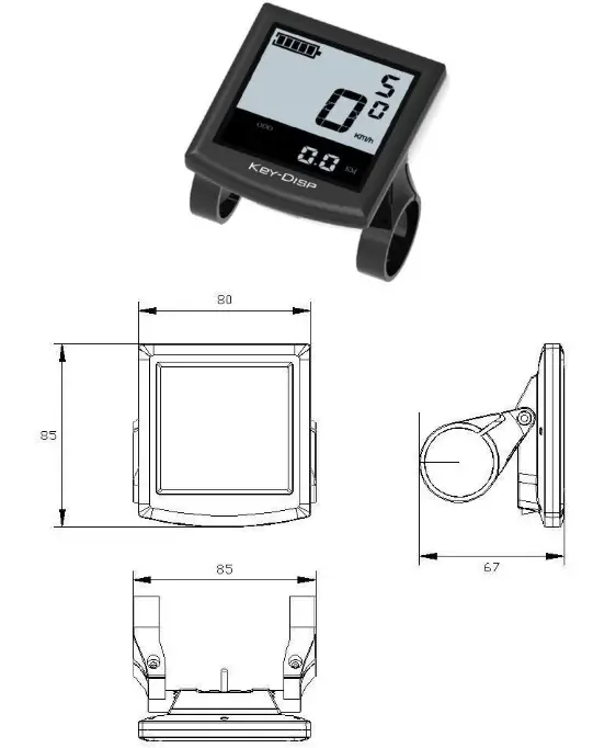 Key DISP KD51C The Ebike Display - Appearance and Size 1