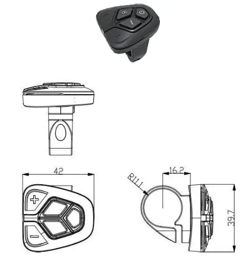 Key DISP KD51C The Ebike Display - Appearance and Size 2