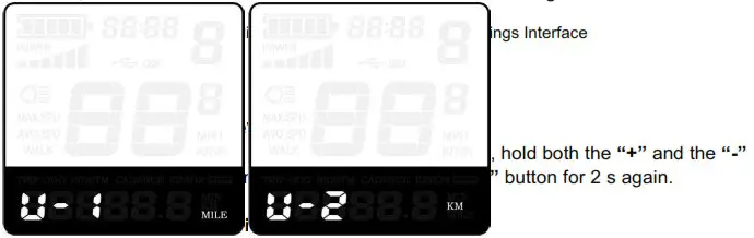 Key DISP KD51C The Ebike Display - Function Summary 12