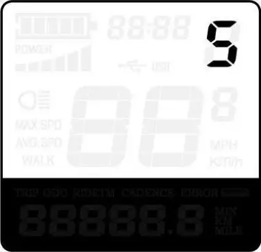 Key DISP KD51C The Ebike Display - Function Summary 5