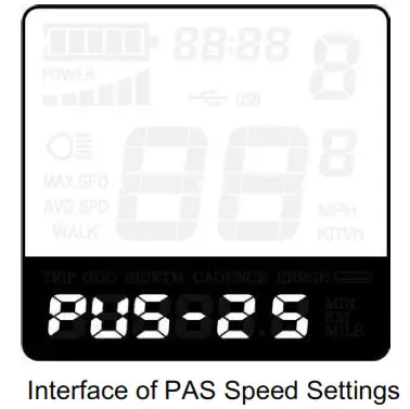 Key DISP KD51C The Ebike Display - System Settings 3
