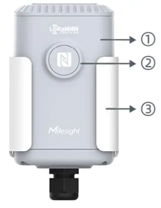 Milesight EM500-CO Outdoor Environment Monitoring Senso - Front View of EM500